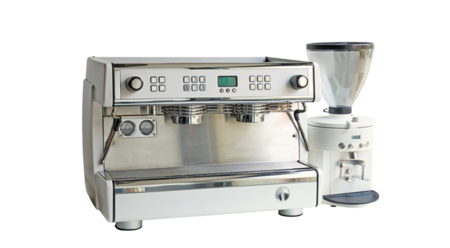 Espresso maker and empty electrical grinder