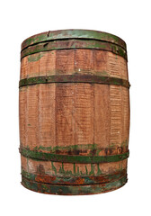 Fototapeta premium Textured wooden and iron brewery barrel - clipping path