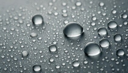 High-quality photo .Water droplets on a gray background.