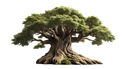 giant old tree isotated on transparent background