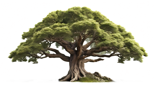 giant old tree isotated on transparent background