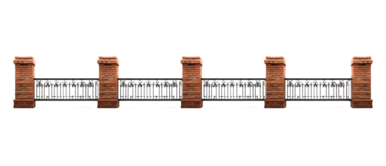 Balcony stone railing isolated on white background