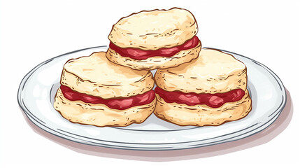 Drawing of scones on a white background.