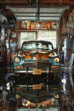 Old Car in Garage