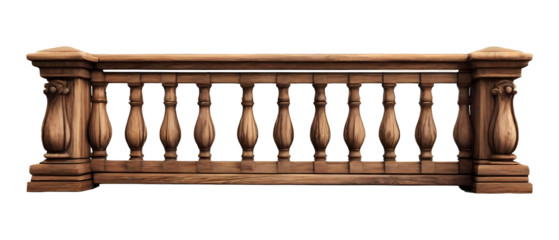 Balcony stone railing isolated on white background