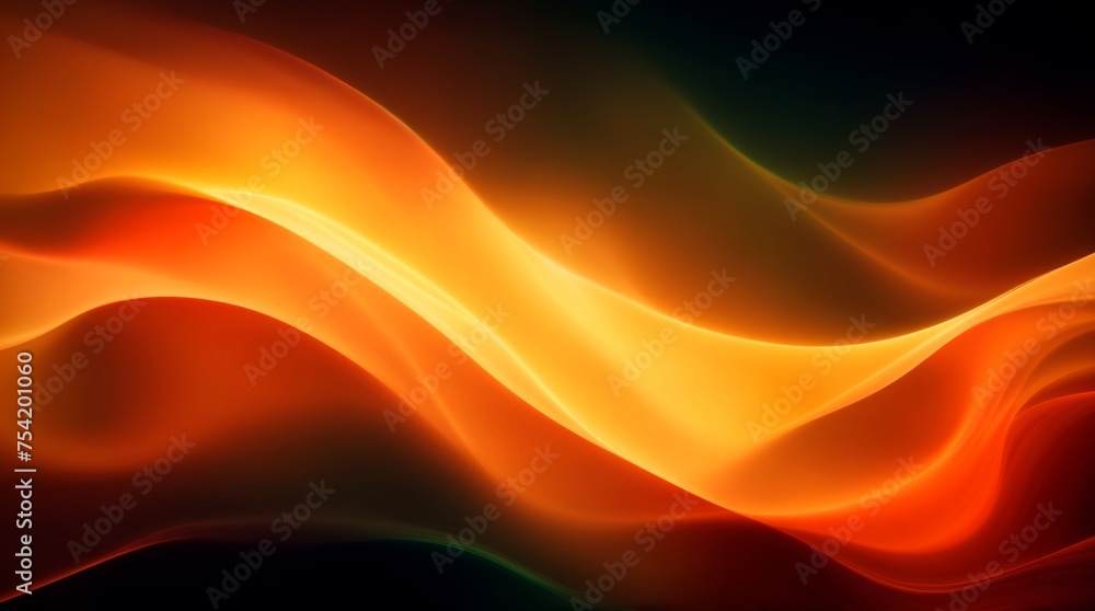 Poster orange and yellow waves merge to form a dynamic abstract backdrop
