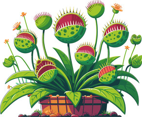 Drosera carnivorous plants illustration © siomay