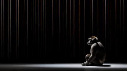 Rucksack a monkey sitting on a floor © PROVAPIC