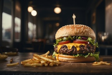 Hamburger close up