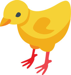 Yellow chick icon isometric vector. Farming industry. Farmer village goose