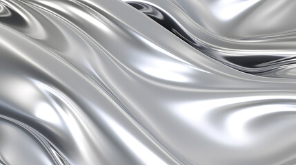 Glossy silver chrome metal fluid effect background