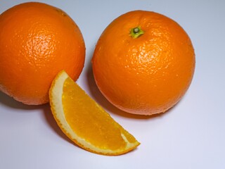 oranges on a white background