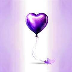 Ethereal Purple Heart Balloon Icons: A Spectrum of Size Diversity.(Generative AI)