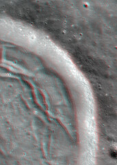 Lunar surface 3d anaglyph of the region near Sarton Z.
Use red/cyan 3d glasses. Image from the...