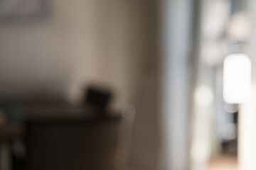 Abstract real blurred background of dining room with window light