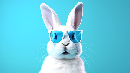 Obraz premium A happy white Easter bunny