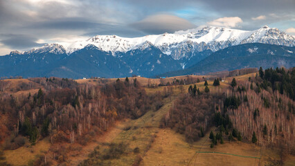 Scenic landscape of Bucegi mountains in the Romanian Carpathians
