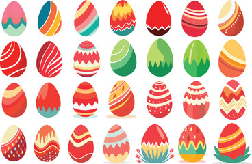 Easter eggs clipart set vector illustrations