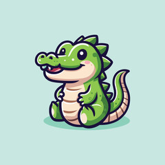 Alligator-Cute-Mascot-Logo-Illustration-Chibi-Kawaii is awesome logo, mascot or illustration for your product, company or bussiness