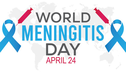 World Meningitis Day observed every year in April. Template for background, banner, card, poster with text inscription.