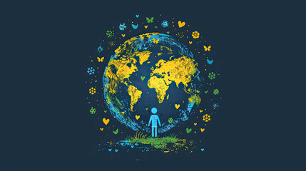 silhouette of earth and family , world families day, world parents day, world children's rights day, parents, Global Family Day, world earth day