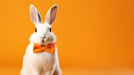 Obraz premium A happy white Easter bunny