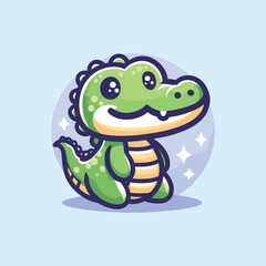Alligator-Cute-Mascot-Logo-Illustration-Chibi-Kawaii is awesome logo, mascot or illustration for your product, company or bussiness