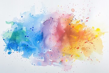 Watercolor background with splashes of various colors. Abstract texture made by hands
