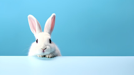 Obraz premium A happy white Easter bunny