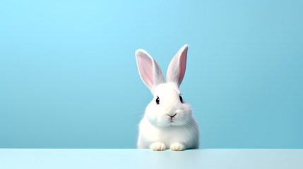 Obraz premium A happy white Easter bunny