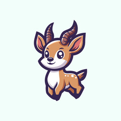 Antelope-Cute-Mascot-Logo-Illustration-Chibi-Kawaii is awesome logo, mascot or illustration for your product, company or bussiness
