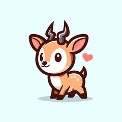 Antelope-Cute-Mascot-Logo-Illustration-Chibi-Kawaii is awesome logo, mascot or illustration for your product, company or bussiness