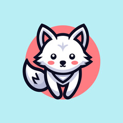 Arctic Fox-Cute-Mascot-Logo-Illustration-Chibi-Kawaii is awesome logo, mascot or illustration for your product, company or bussiness