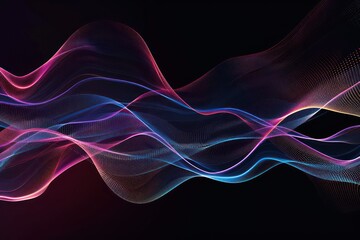 abstract colorful gradient waves on a black background