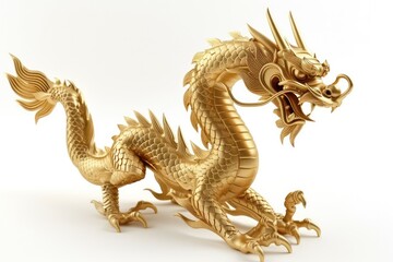Obraz premium large piece of an asian gold dragon statue