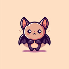 Bat-Cute-Mascot-Logo-Illustration-Chibi-Kawaii is awesome logo, mascot or illustration for your product, company or bussiness