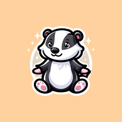 Badger-Cute-Mascot-Logo-Illustration-Chibi-Kawaii is awesome logo, mascot or illustration for your product, company or bussiness