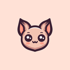 Bat-Cute-Mascot-Logo-Illustration-Chibi-Kawaii is awesome logo, mascot or illustration for your product, company or bussiness