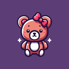 Obraz na płótnie Canvas Bear-Cute-Mascot-Logo-Illustration-Chibi-Kawaii is awesome logo, mascot or illustration for your product, company or bussiness