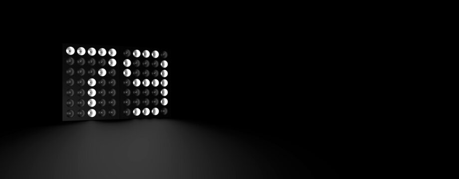 Scheinwerfer-Anzeige zeigt die Zahl 79