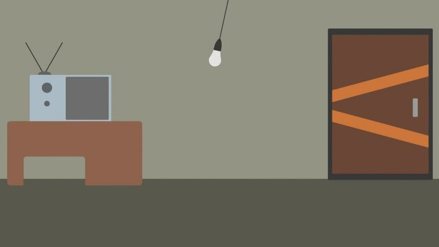 animated flat design horror room vector illustration	