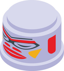 Indian totem icon isometric vector. Indian face alaska. Angry native tribal