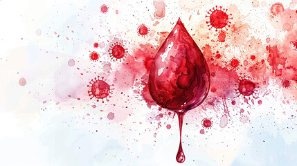 illustration of blood droplet isolated on white background, world blood cancer day, leukemia , 28 may, world hemophilia day , 17 april , awareness of blood cancer , september month