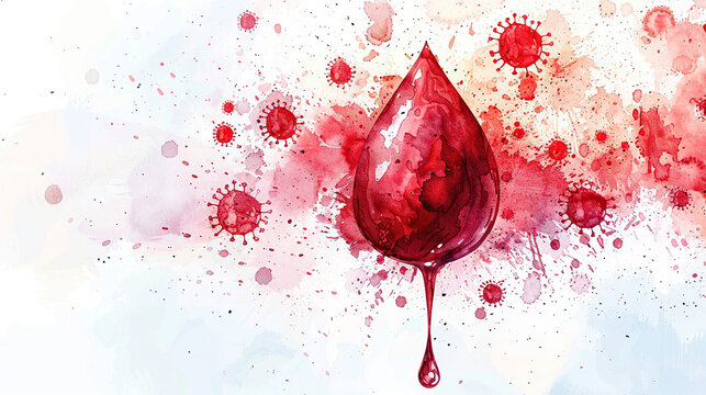 illustration of blood droplet isolated on white background, world blood cancer day, leukemia , 28 may, world hemophilia day , 17 april , awareness of blood cancer , september month