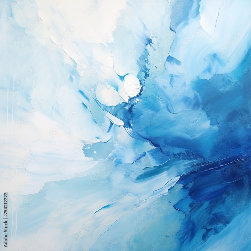 Poster the image evokes the fluidity and depth of ocean waters through an aquarelle technique. ideal for ar