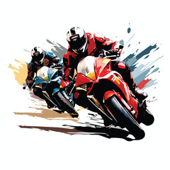 A motorbike race with daring riders.