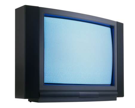 Old fashioned television isolated with clipping path
