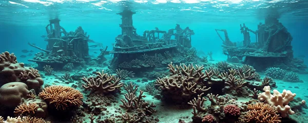 Foto op Plexiglas An underwater kingdom with coral reefs . AI Generated © Olga Khoroshunova