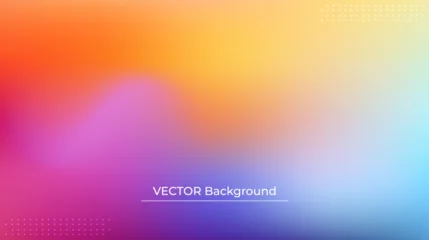 Foto op Canvas Smooth and blurry colorful gradient mesh background. Modern bright rainbow colors. Easy editable soft colored vector banner template. Premium quality © GraphiStock