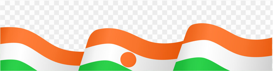 Niger flag wave isolated on png or transparent background. vector illustration. - obrazy, fototapety, plakaty